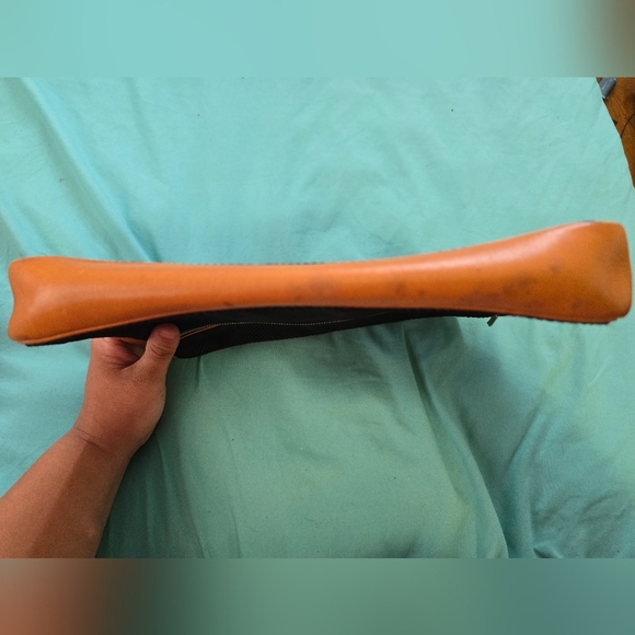 Black and Tan Courreges Toiletry Bag with Leather Trim - Picture 6 of 8